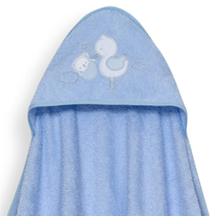 Capa Baño 1X1 Mod Cigueña Oso+Gorro Azul