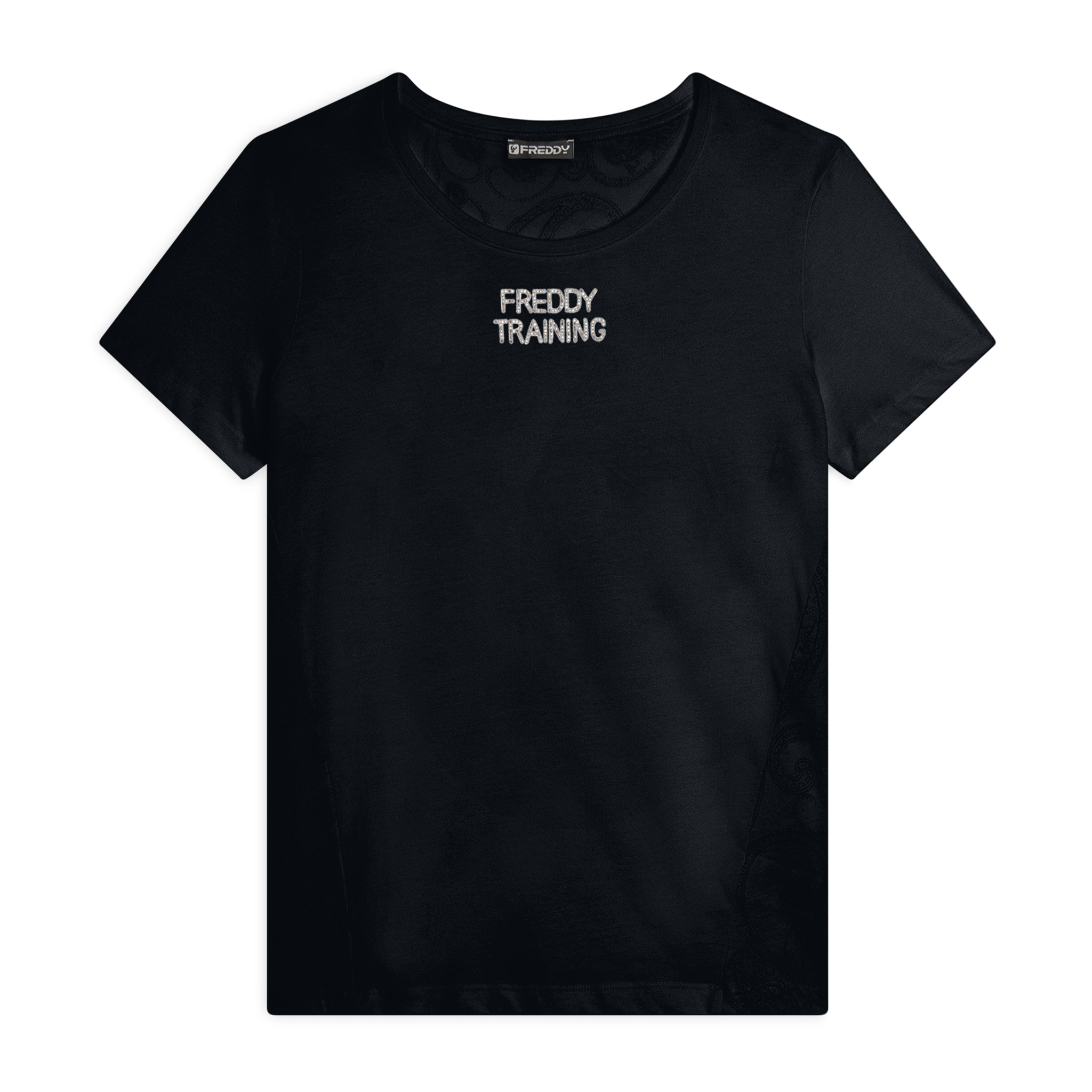 T-shirt donna in jersey con retro fantasia paisley