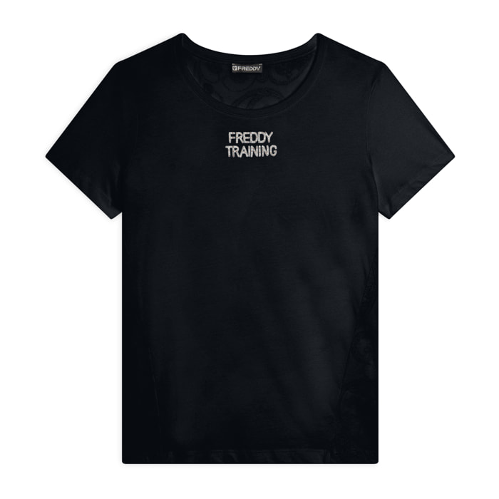 T-shirt donna in jersey con retro fantasia paisley