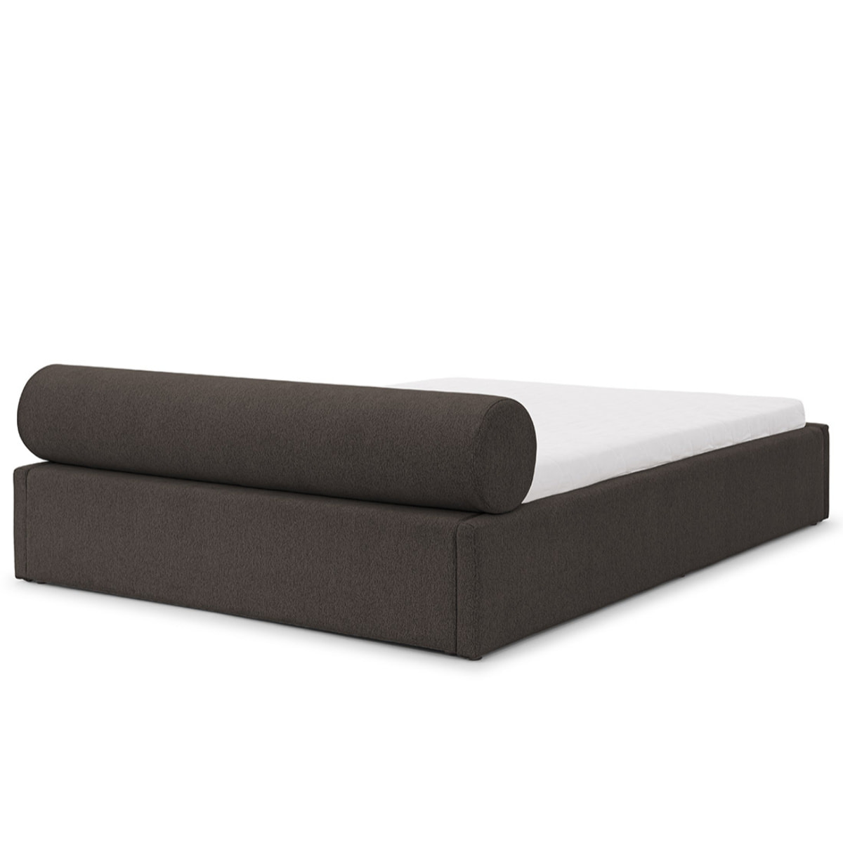 Billy - lit coffre - 140x190 cm - en tissu texturé - sommier inclus - Gris Anthracite