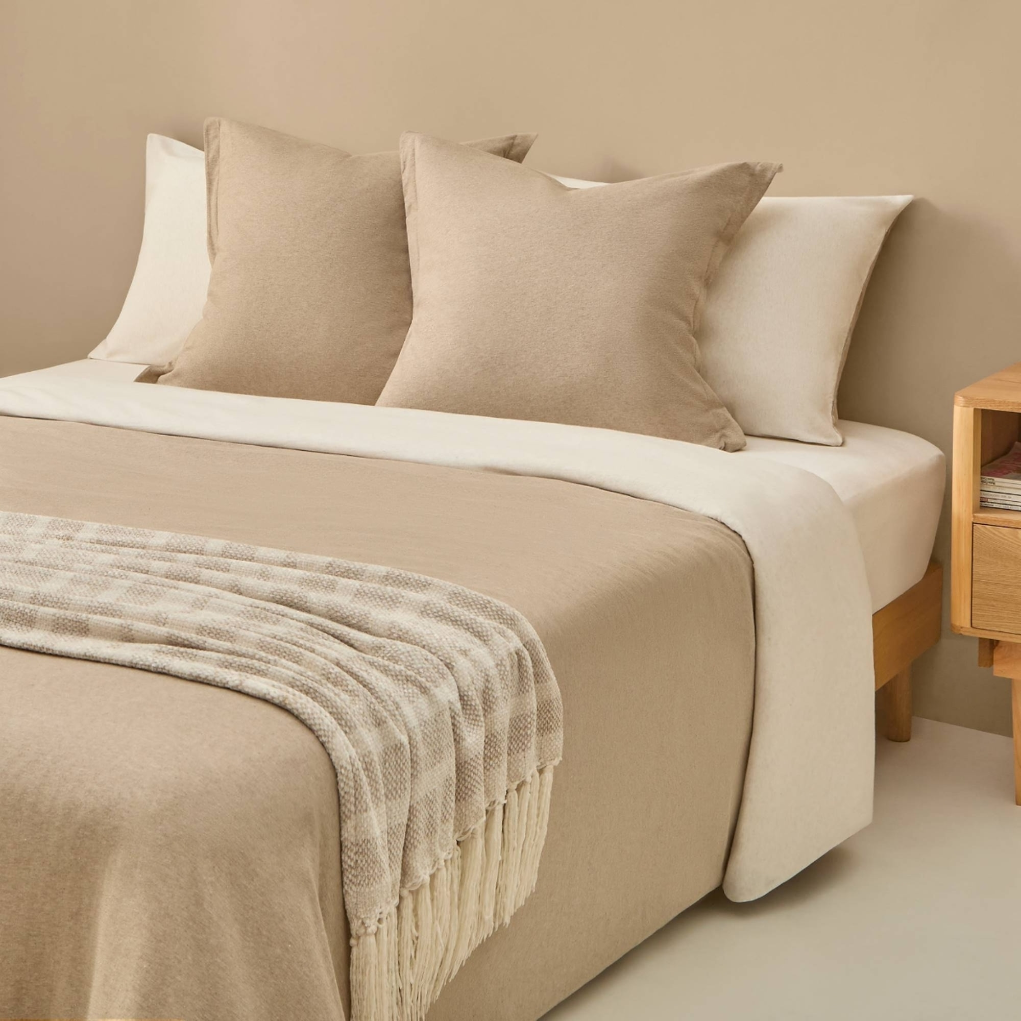 Funda nórdica punto algodón Pulis2 color marron beige