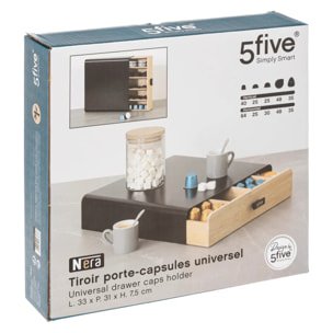 Porte-capsules 1 tiroir "Nera" noir