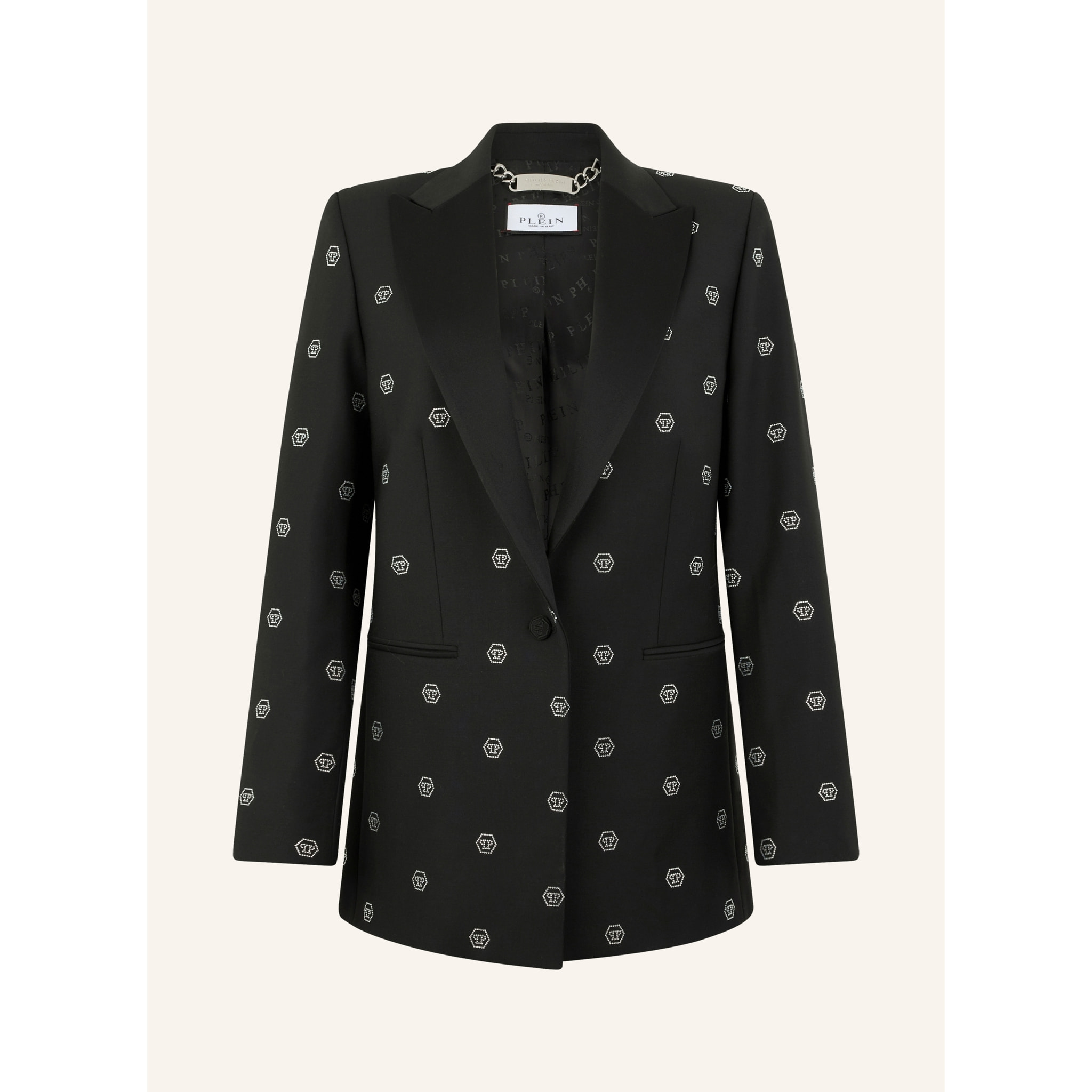 PHILIPP PLEIN Boyfriend's Fit Blazer Monogram Strass Monogram