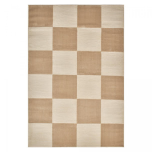 Tapis salon et chambre tissé motif géométrique COLU