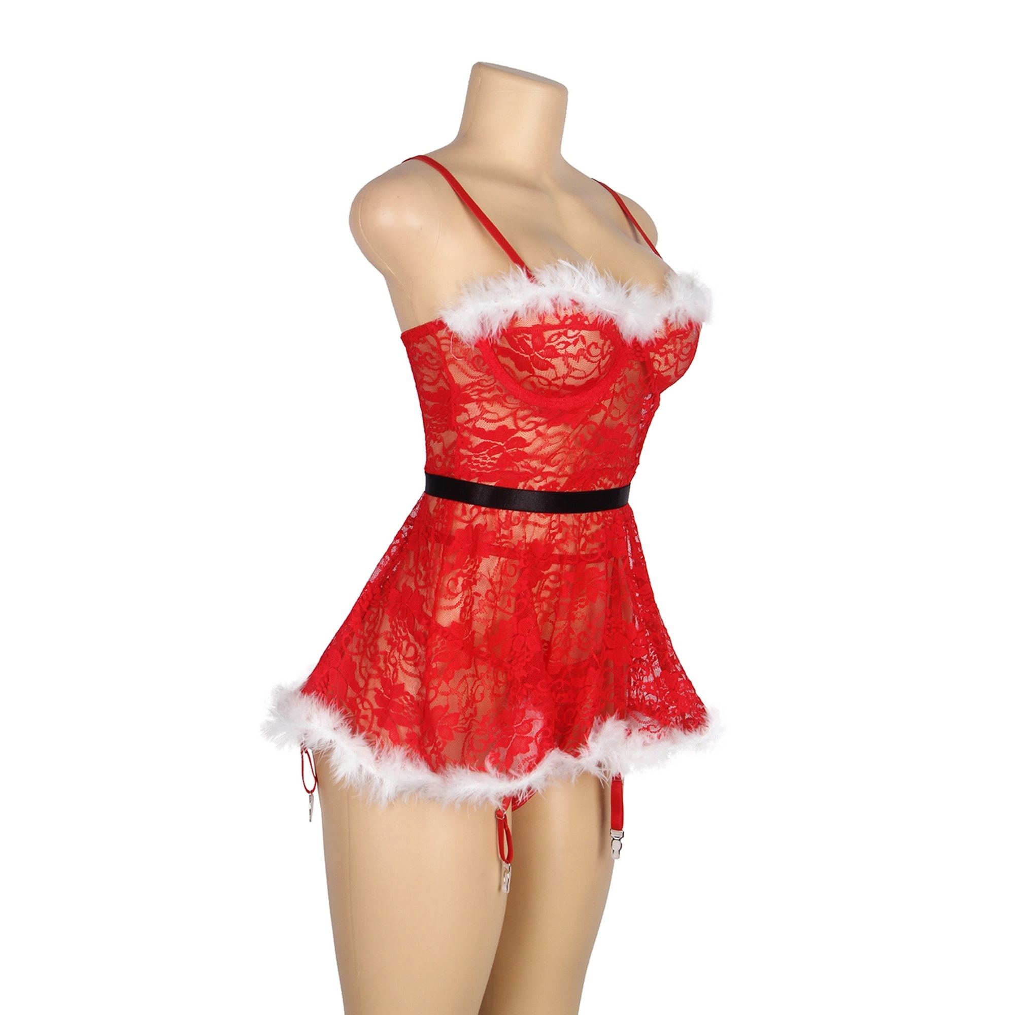 Babydoll floral sexy de navidad