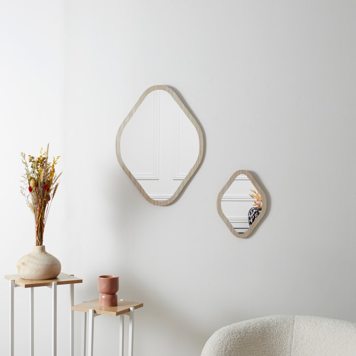 Miroir Deco Contour Bois Losange H60cm Elio