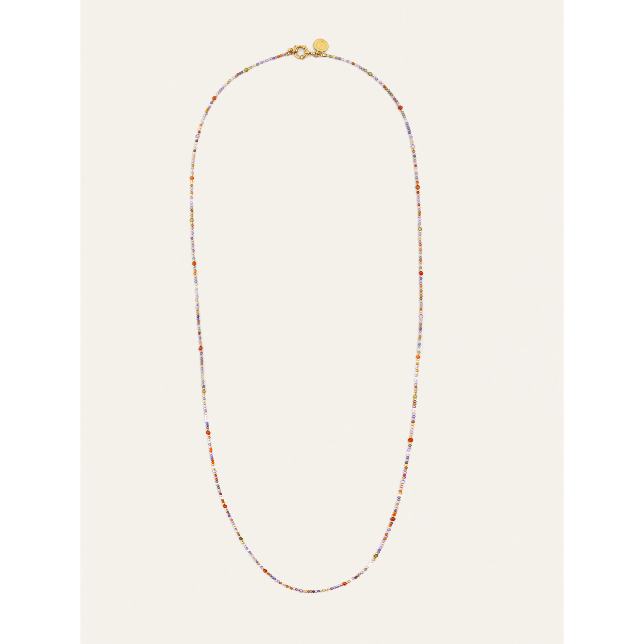 Collar Long Full Crystal Summer Acero Baño Oro