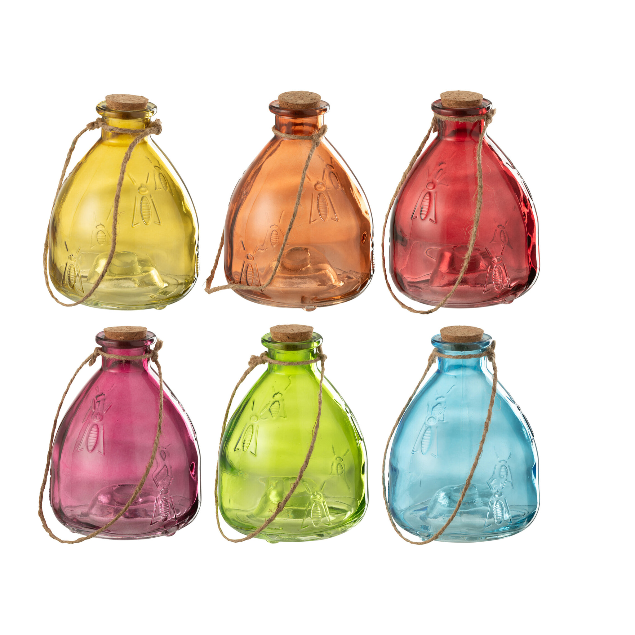 J-Line plateau piège à guepes - verre - mix - 6 pièces - Ø 13 cm