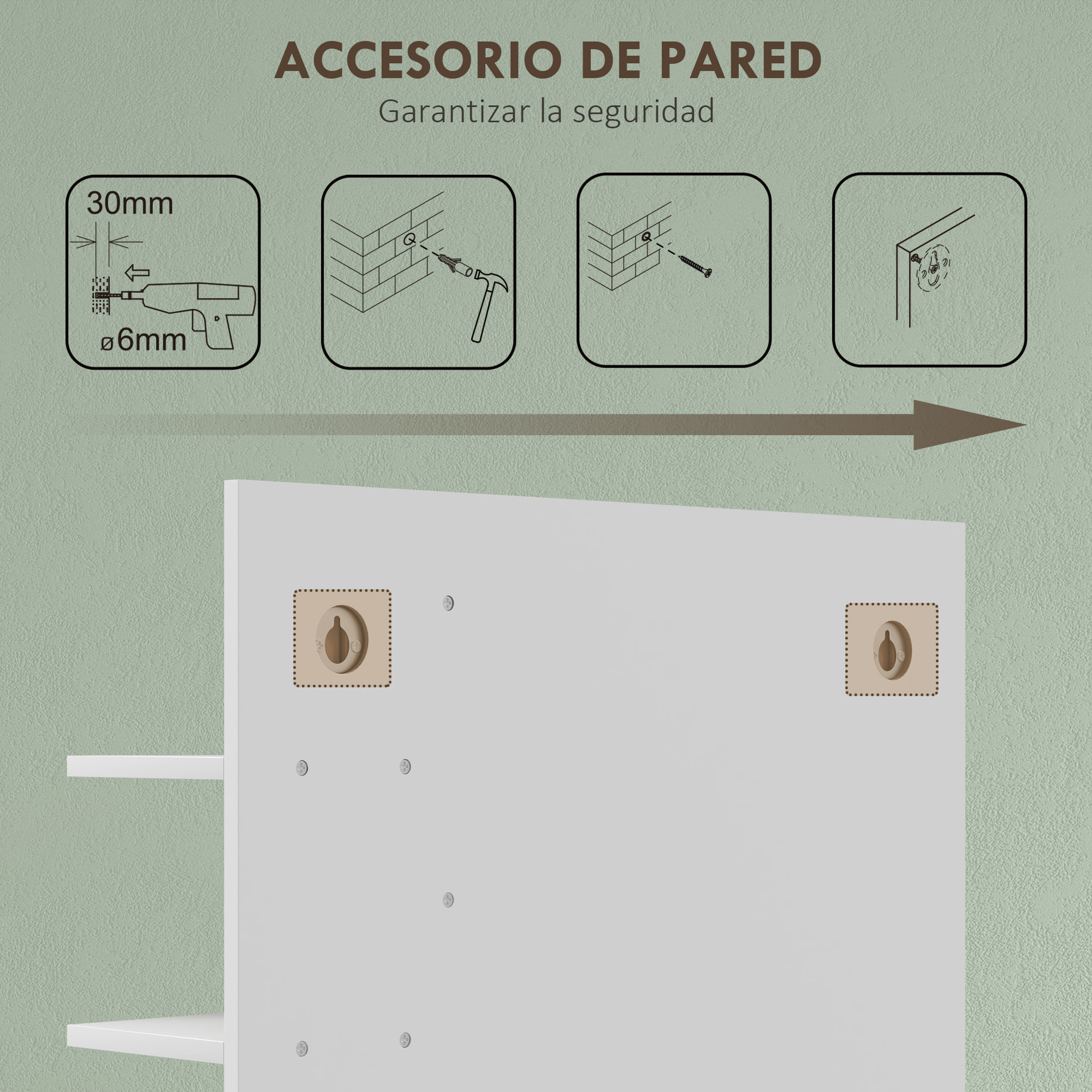 Espejo de Baño Moderno Espejo de Pared Rectangular con 4 Estantes de Almacenamiento para Maquillaje Tocador Vestidor 45x15x58,5 cm Blanco