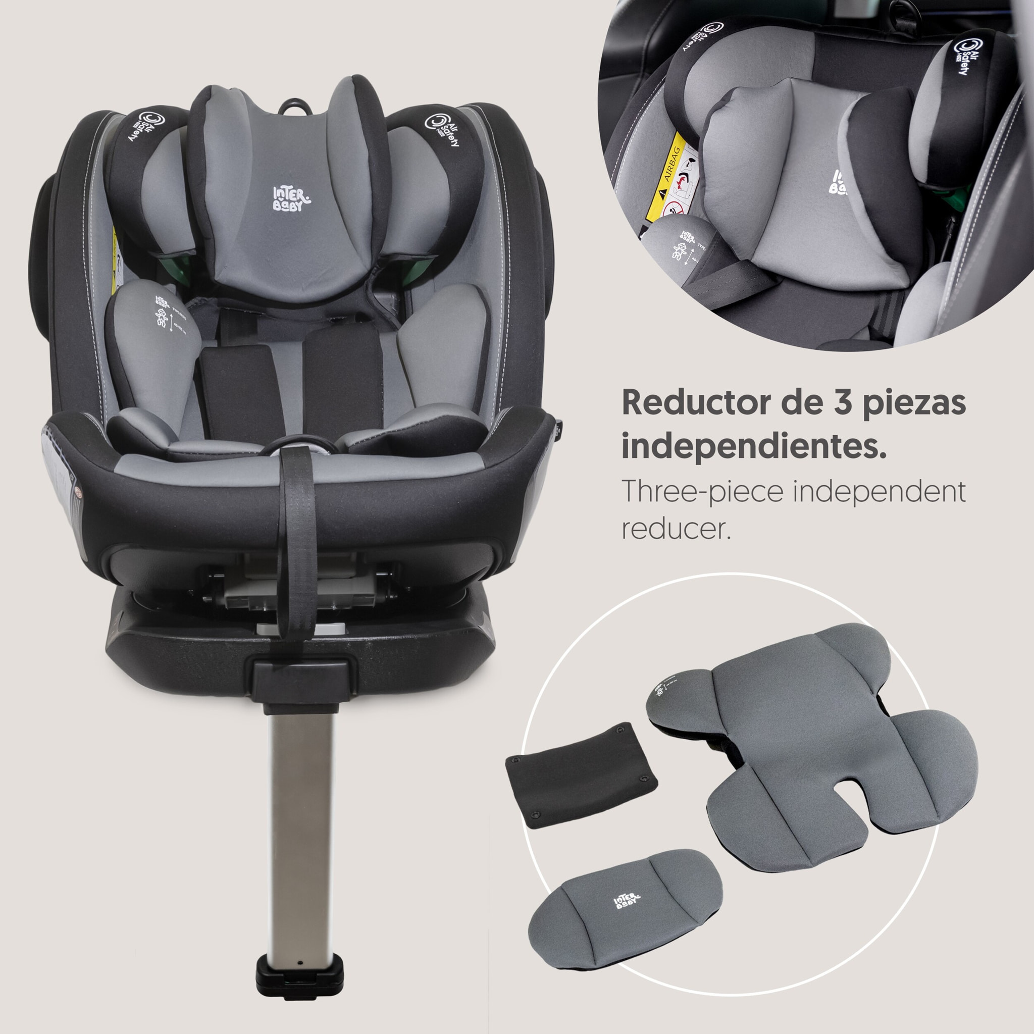 Silla Coche Bebé Modelo "PAX"  i-Size ISOFIX 360°