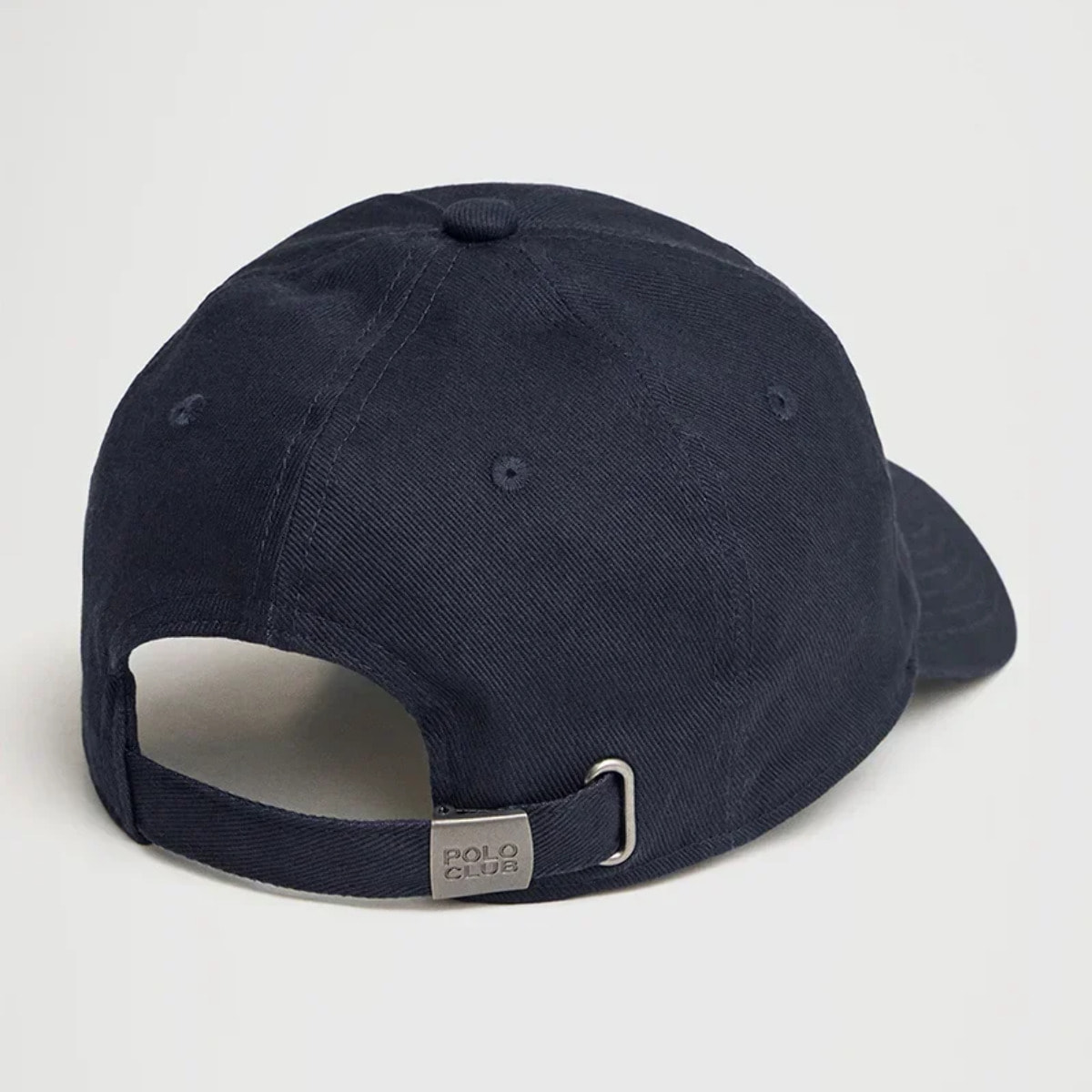 Gorra azul marino de seis paneles con logo Polo Club