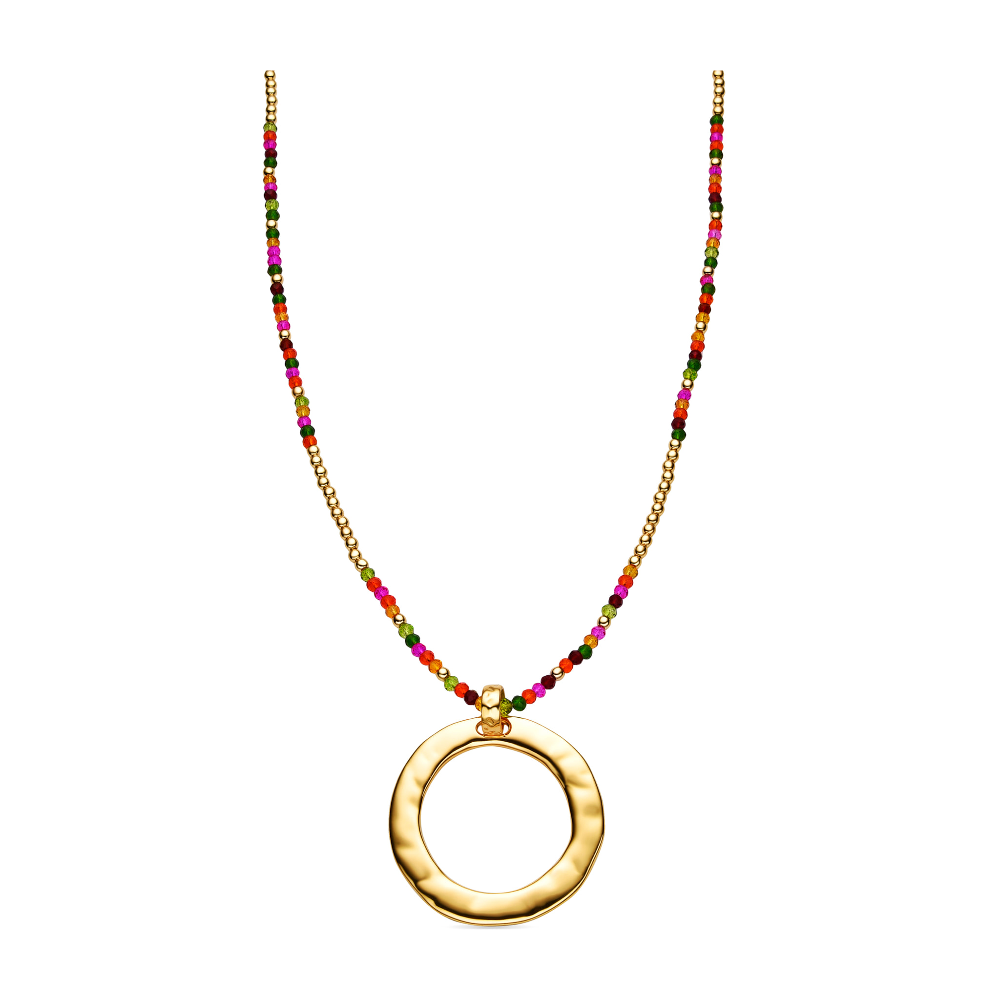 Collar con Cristal Rosa acabado oro 18k
