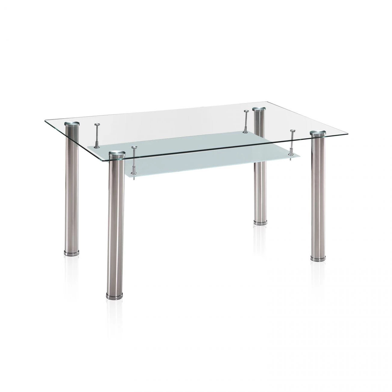 Mesa de comedor Tyra Cristal - Cromo