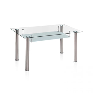 Mesa de comedor Tyra Cristal - Cromo