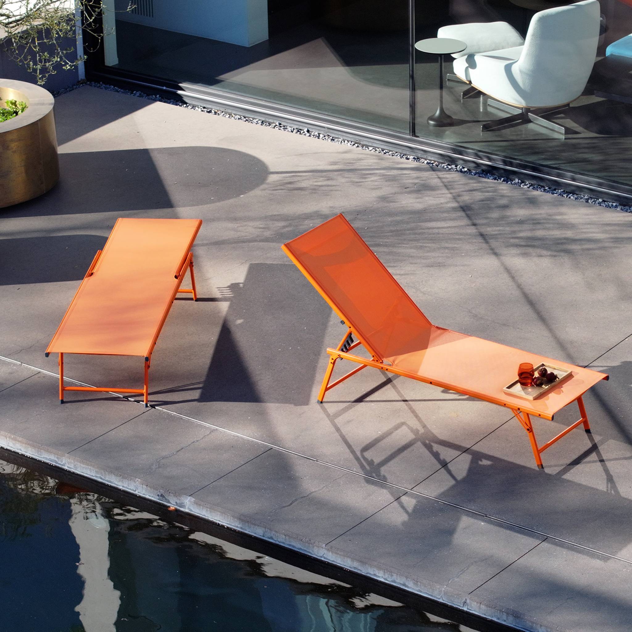 Bain de soleil acier textilène multi positions (lot de 2) TROPEA