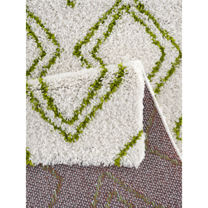 Terra - tapis shaggy de salon en laine artificielle vert prairie