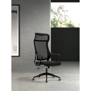 Silla de estudio Remi tela negro 127x67x69 cm