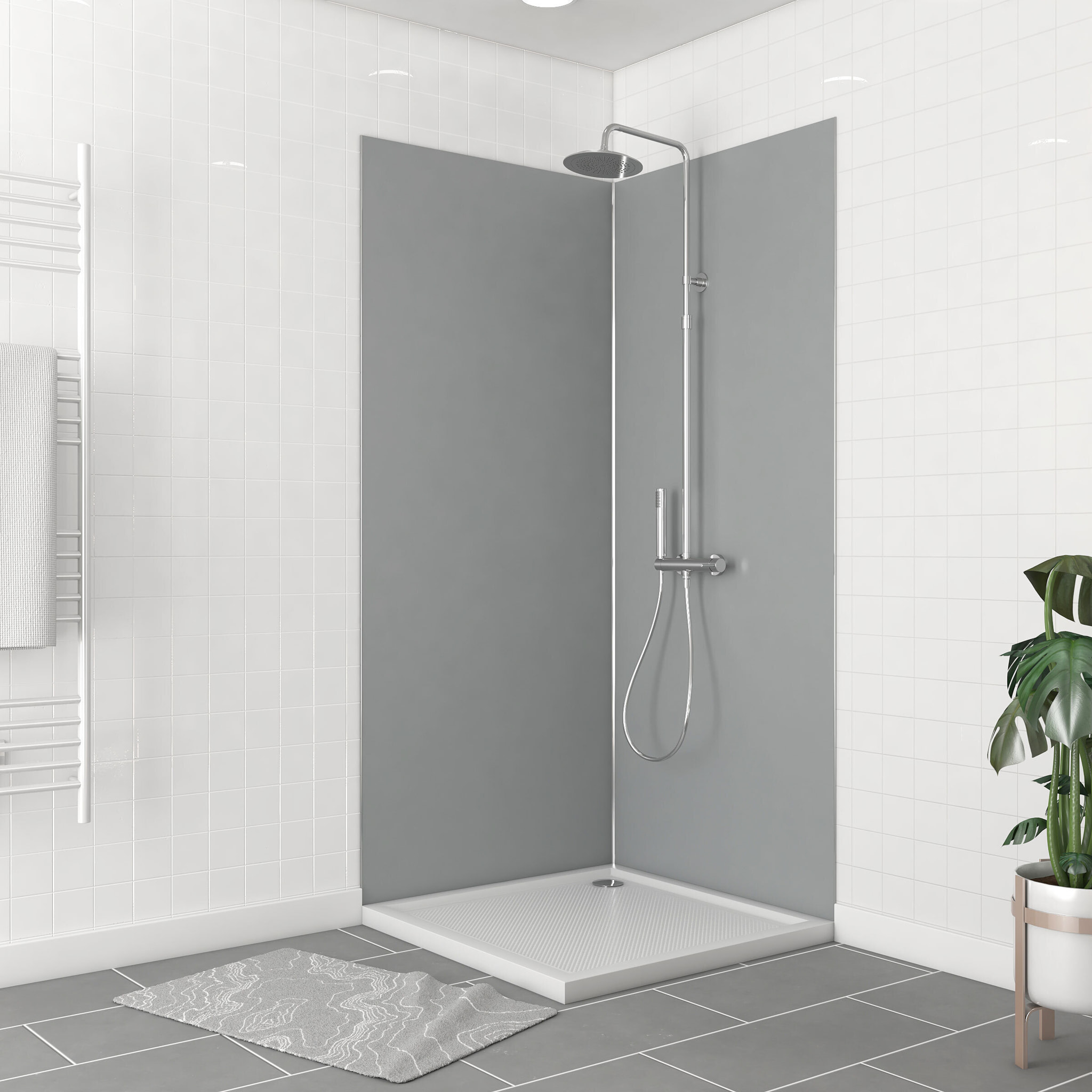 Pack 2 Panneaux muraux Silver 90x210cm avec Profilés Chrome - WALL'IT
