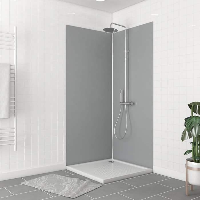 Pack 2 Panneaux muraux Silver 90x210cm avec Profilés Chrome - WALL'IT