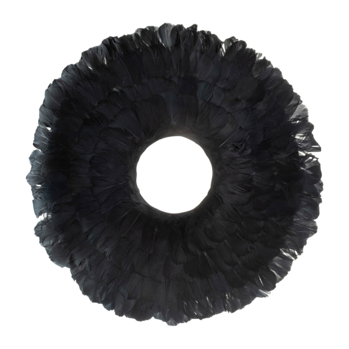 J-Line Couronne Decorative Plumes Noir