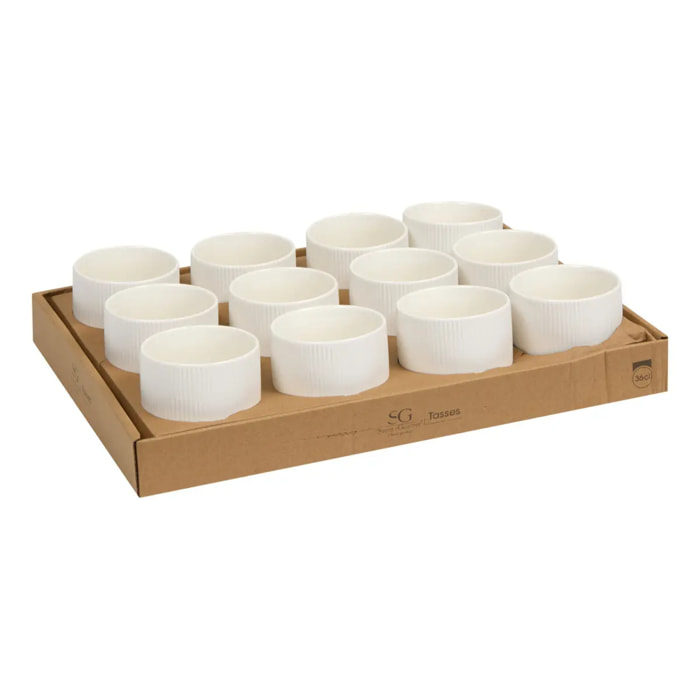 Mug strié Strata blanc 36cl