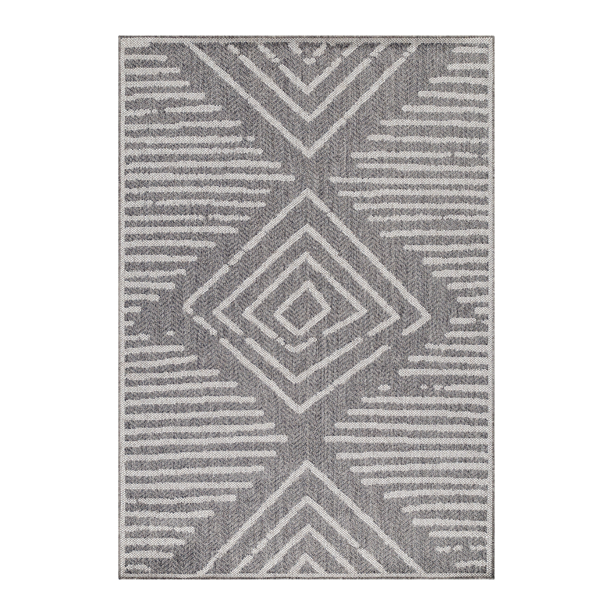 ARUBA - Tapis intérieur / extérieur à motif berbère gris
