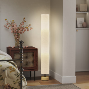 Lámpara de Pie Moderna Lámpara de Salón con Casquillo Máx. 40 W E27 Pantalla de Lino y Marco de Metal para Dormitorio Ø15x120 cm Gris