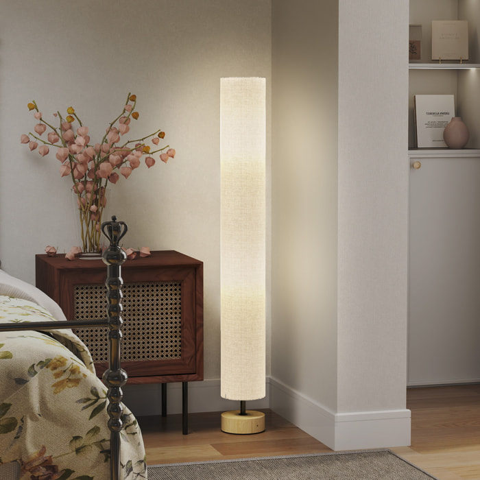 Lámpara de Pie Moderna Lámpara de Salón con Casquillo Máx. 40 W E27 Pantalla de Lino y Marco de Metal para Dormitorio Ø15x120 cm Gris