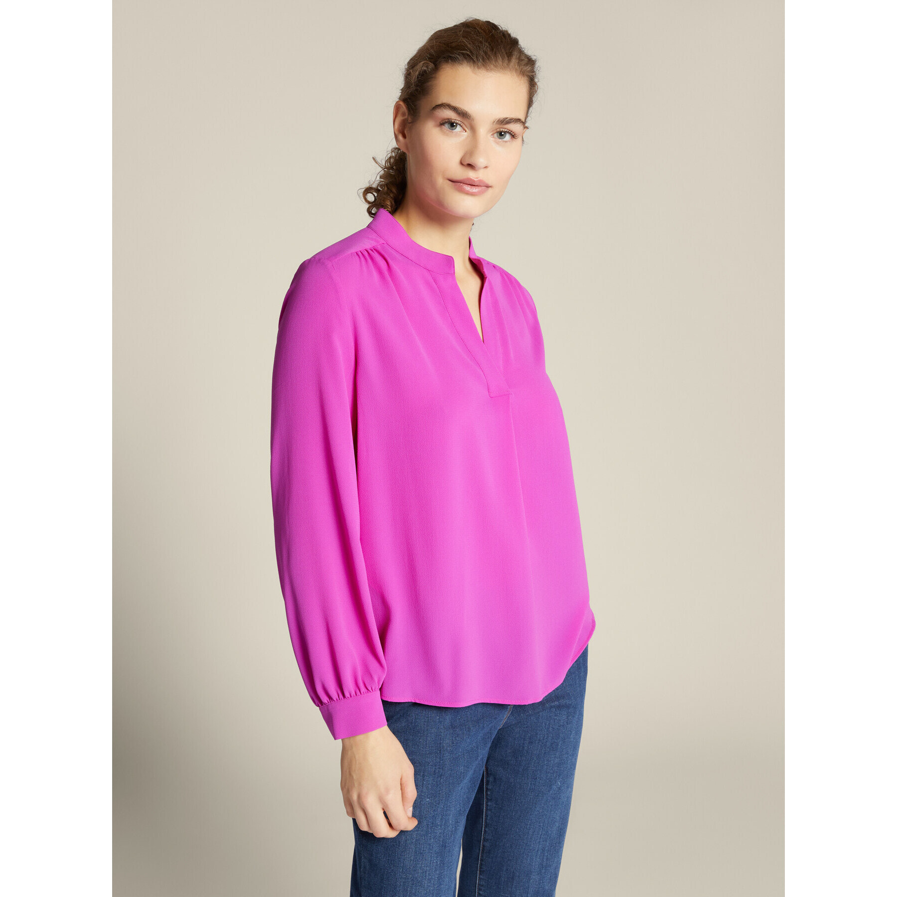 Elena Mirò - Blusa con fruncidos - Fuchsia