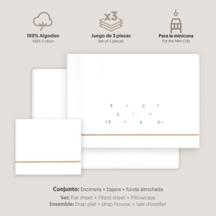 Triptico Minicuna Estrella Luna Multicolor Bco/Beig