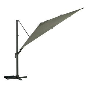 Parasol déporté rectangulaire inclinable Melhia 4x3 m vert laurier