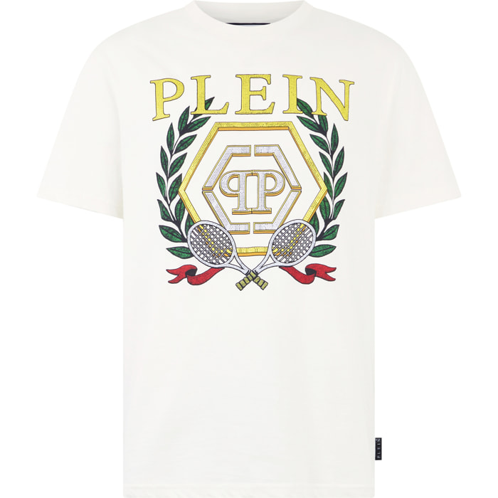 PHILIPP PLEIN Round Neck T-Shirt Tennis Crest