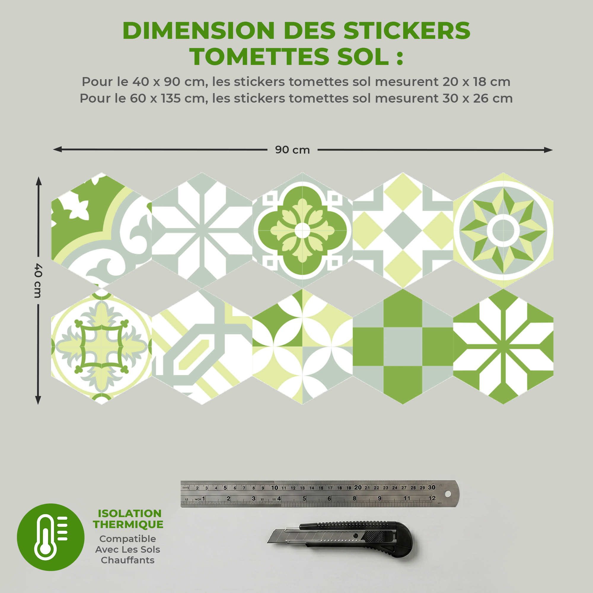 Sticker Sol avec laminat de Protection en Plastique Anti-dérapant | Stickers adhésif Sol - TOMETTES SOL LORIDA -