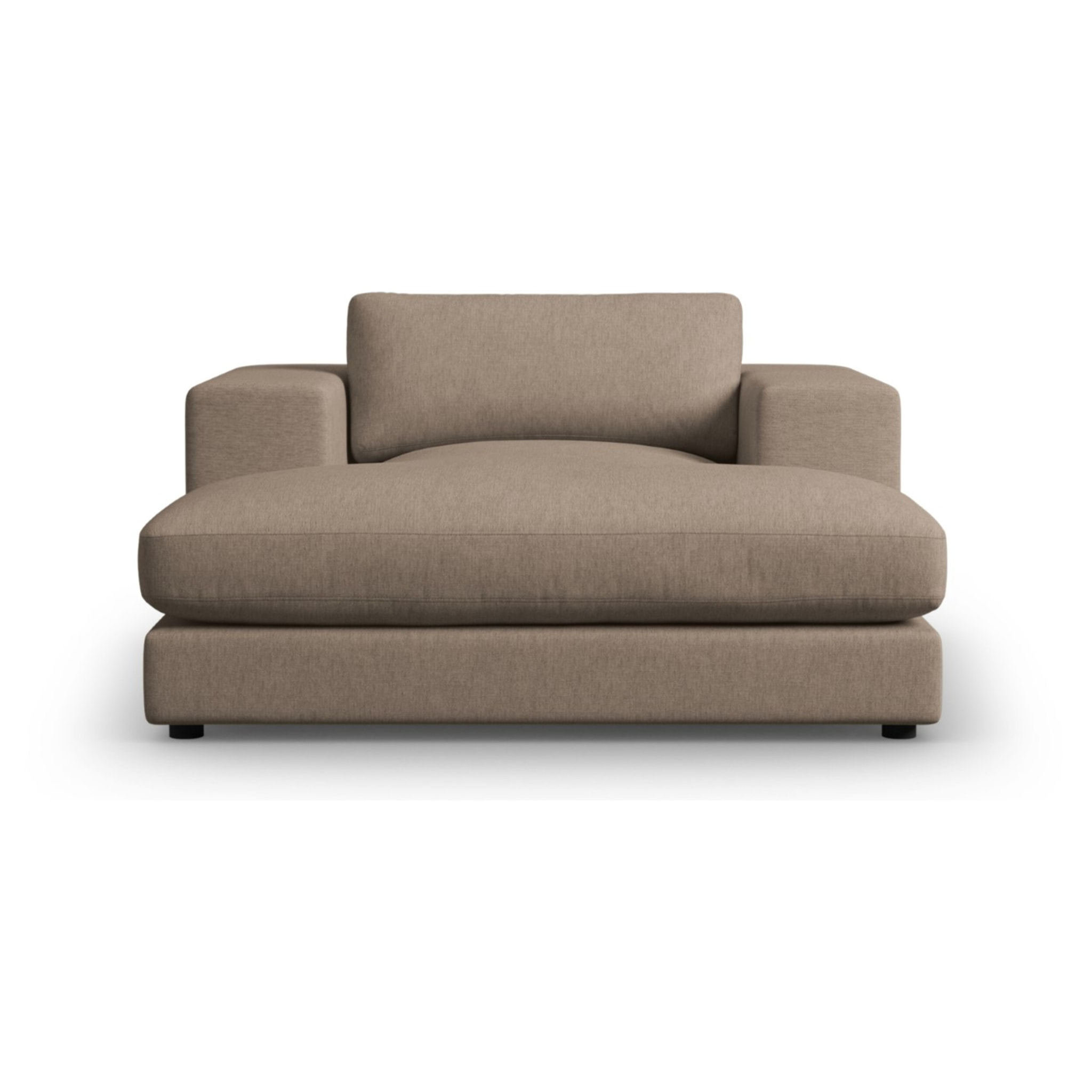 Méridienne "Tendance" en tissu structurel marron clair