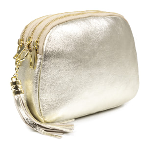 Aliminusa bolso bandolera Mujer. Piel auténtica Gamuza Lacada.