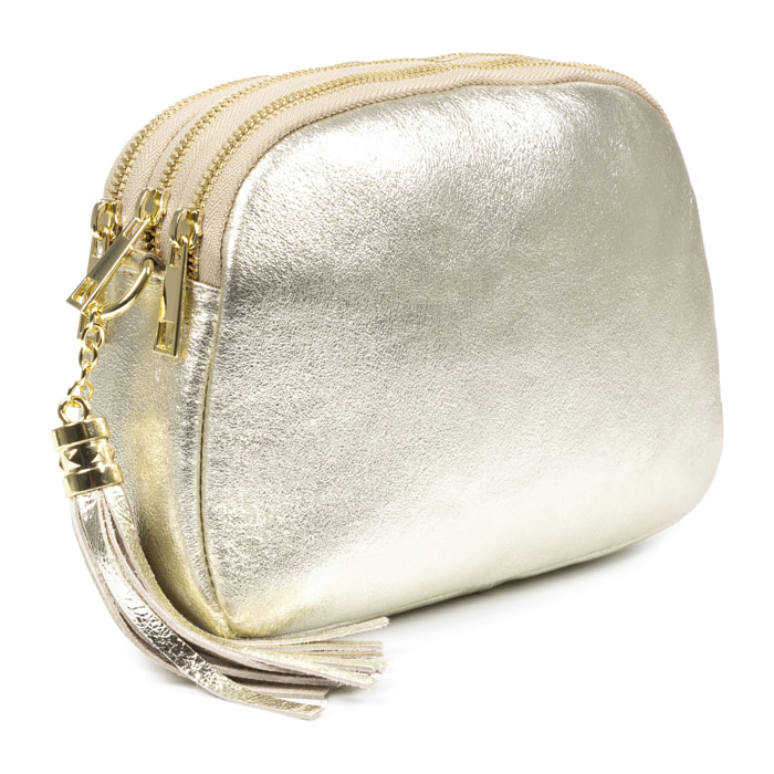 Aliminusa bolso bandolera Mujer. Piel auténtica Gamuza Lacada.