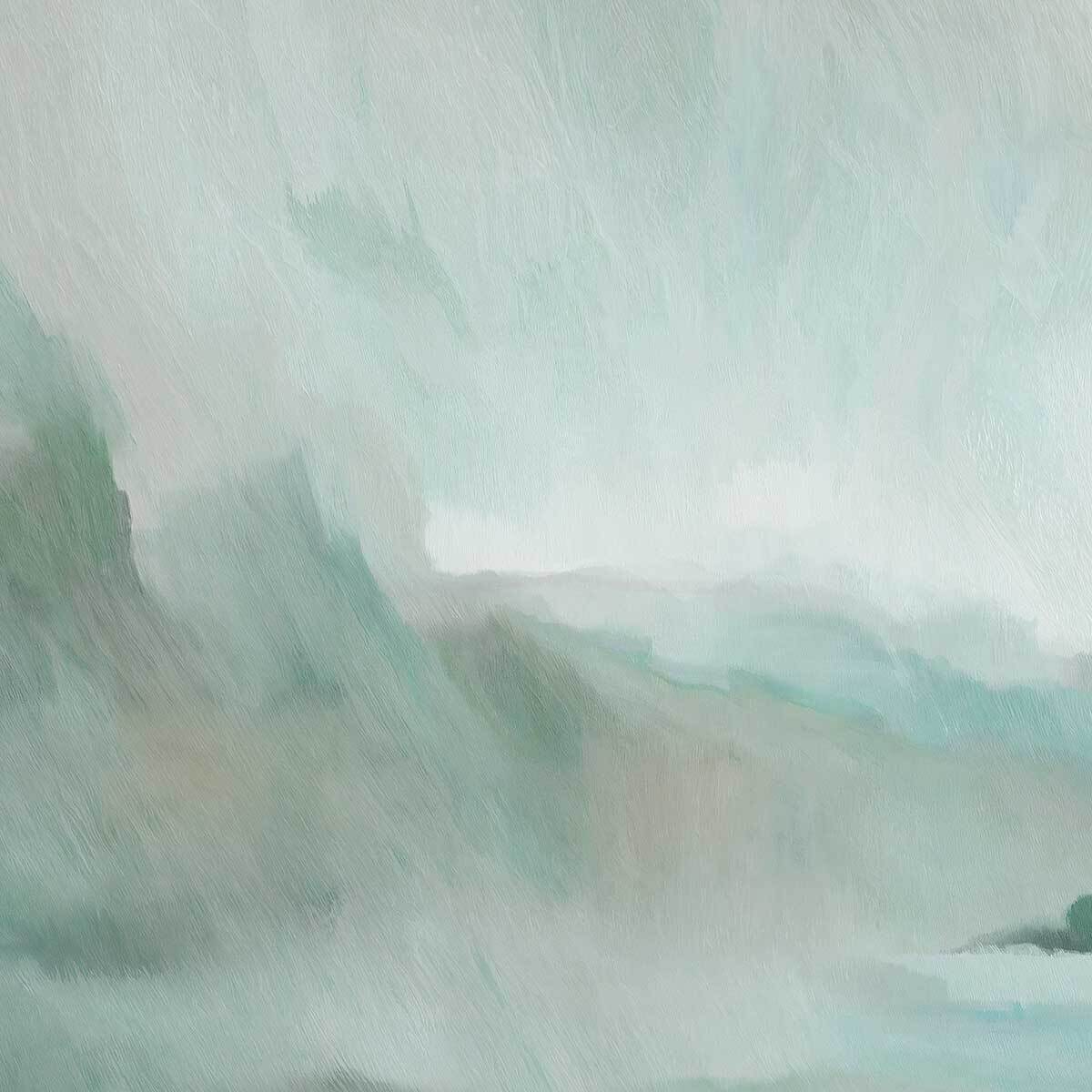 Papier peint Brume alpine turquoise & céladon Intissé