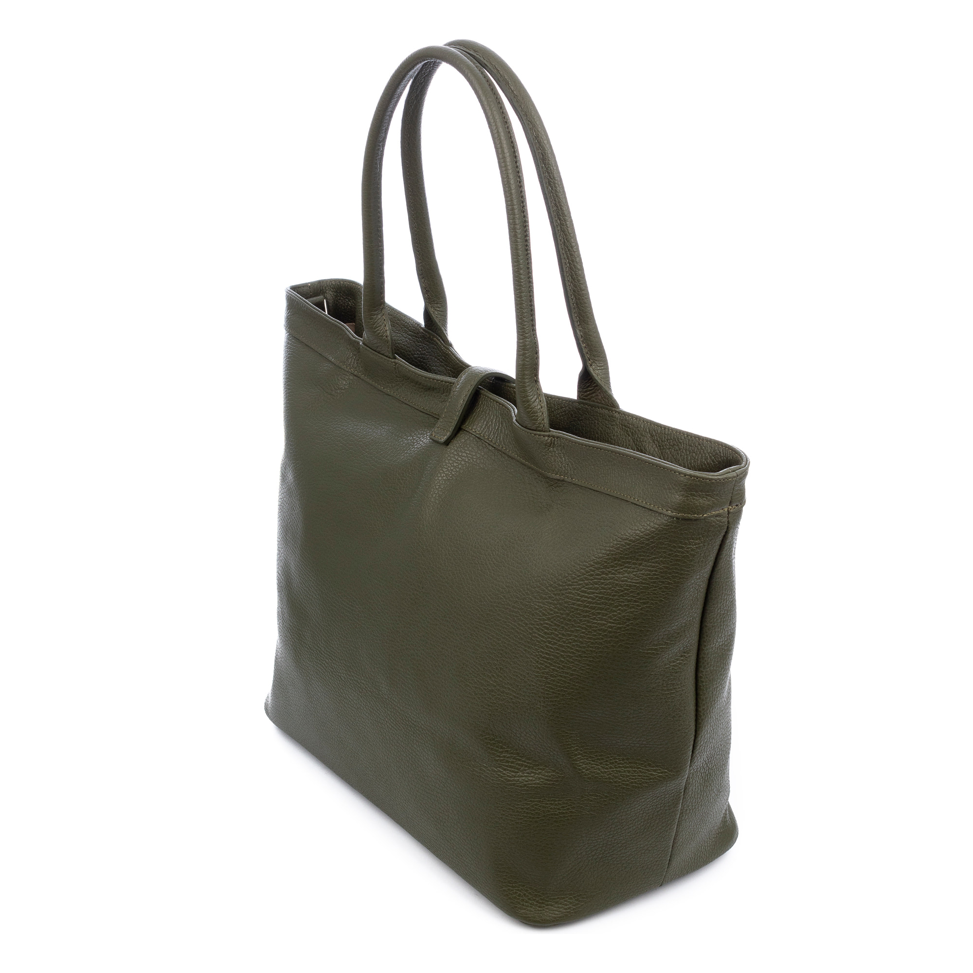 Aurigo bolso Shopper mujer de piel auténtica Dollaro. Doble posición.