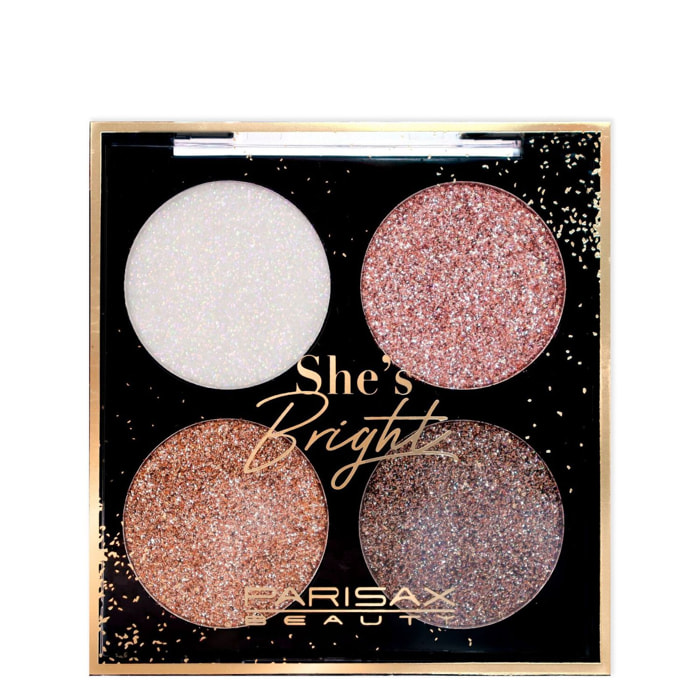She's Bright - Palette 4 Fard à Paupières Crème Pailletée
