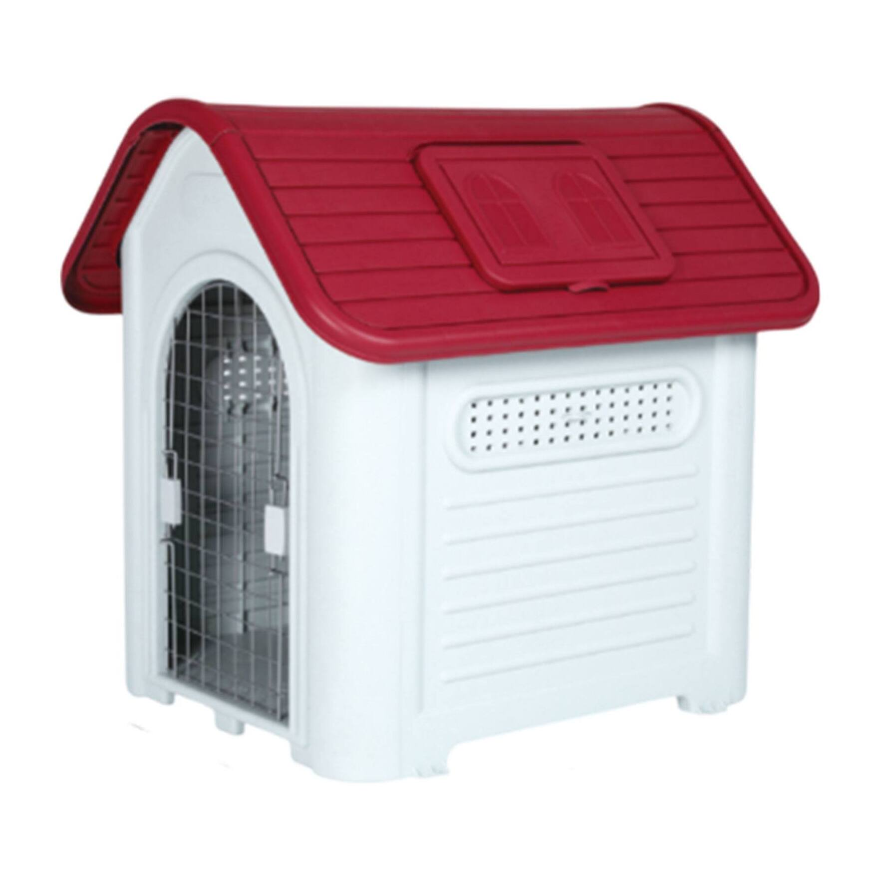 WELL HOME - Caseta para mascotas 96x78x92cm Tejado Rojo
