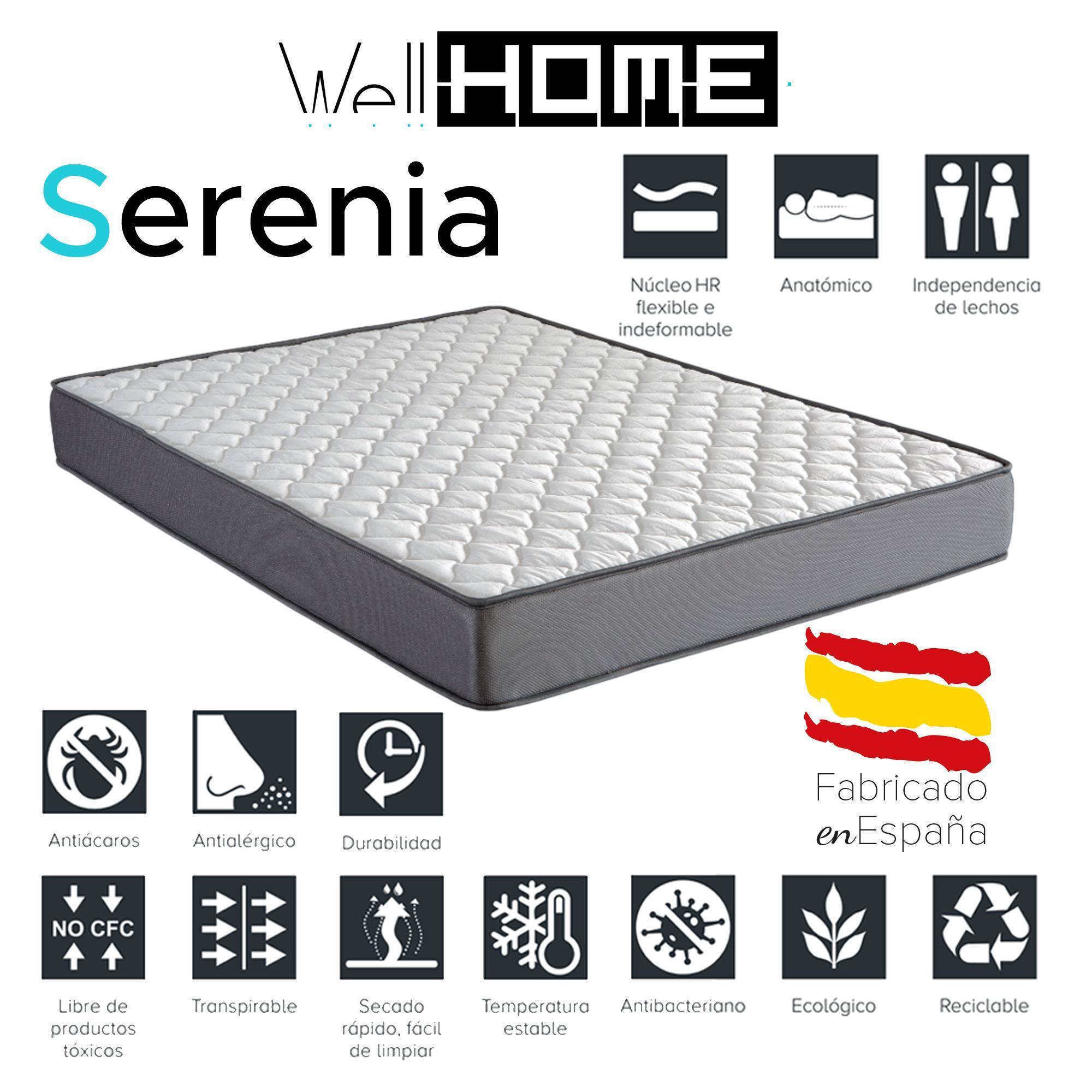 Set de cama infantil cabaña ''bosco'' 90x190cm + colchón serenia 90x190cm (altura 17cm), transpirable, adaptable y atérmico