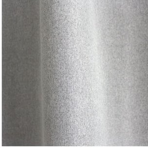 Rideau occultant aspect chambray - Gris clair