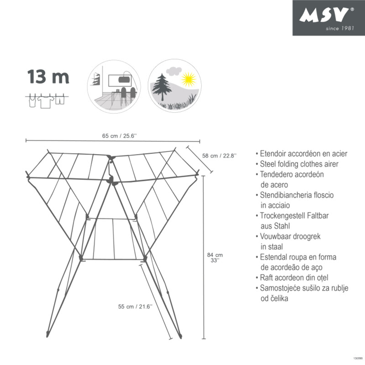 Etendoir Tetra 13M Acier Blanc MSV