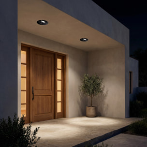 LEDS C4 Downlight IP66 Dako Adjustable ø200mm LED 20 Blanco cálido - 3000K ON-OFF Negro 1821lm