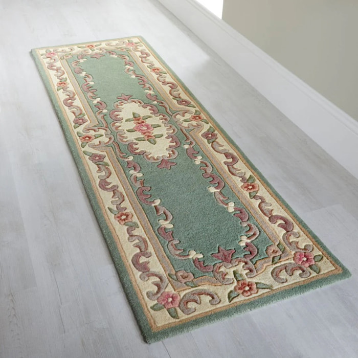 Tapis en laine de couloir AUBUSSON Vert