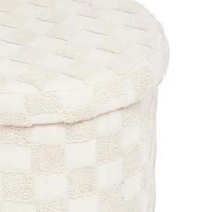 Pouf pliant "Pasti" blanc D38x38cm
