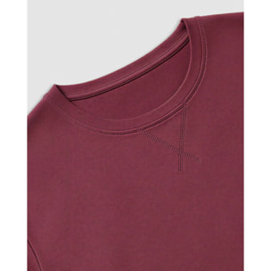 Pigiama lungo in cotone a righe ciel bordeaux