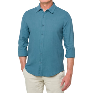 Camisa de lino Hot Buttered Saunders azul claro