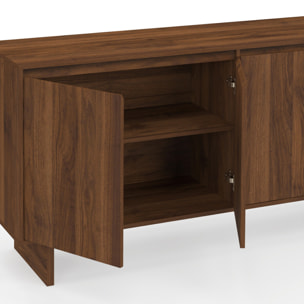 Buffet Yumi 4 portes effet noyer L160cm