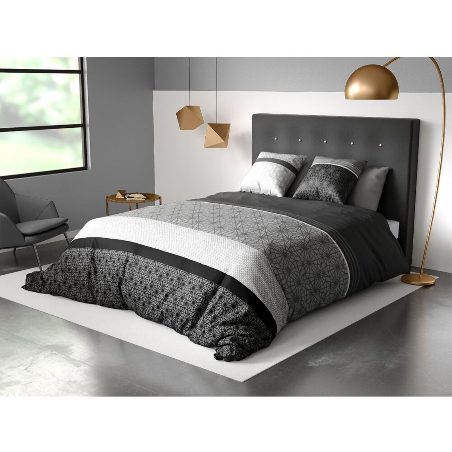 Parure housse de couette coton Sandrp